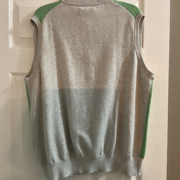 Turtleson Golf Vest, Men’s XXL, Green/Gray Houndstooth, 1/4 Zip - Picture 3 of 4